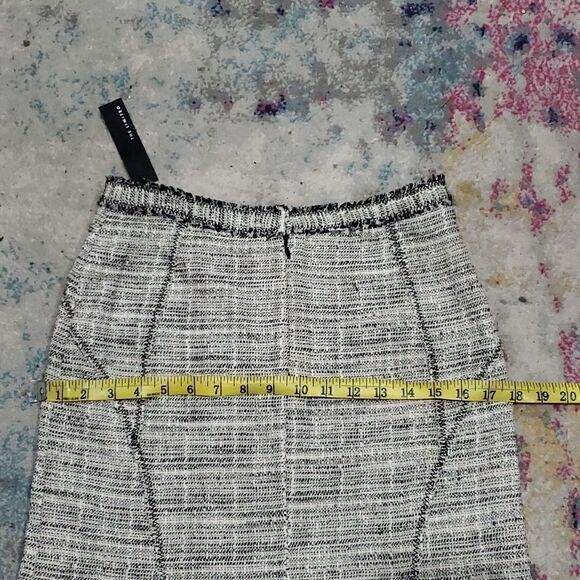 Limited Midi Skirt in Black & White with Fringe Size 2 - Picture 8 of 13